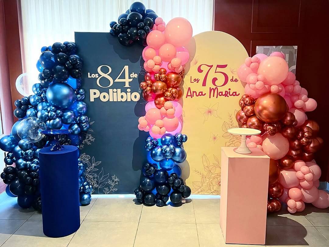 Colorful baloon anniversary and signage