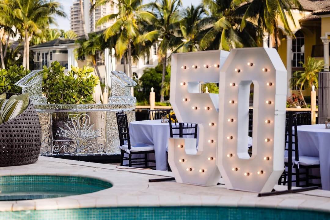 Fancy outdoor birthday decoration