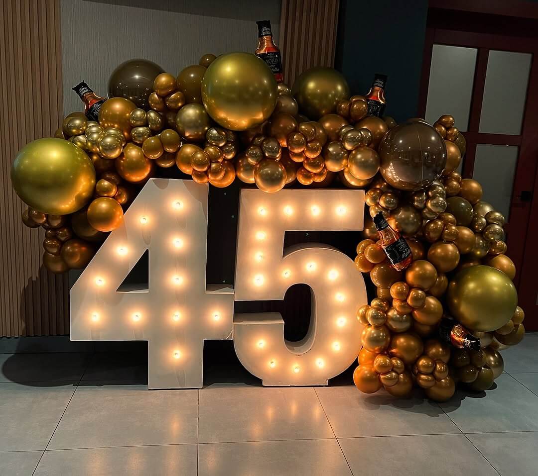 Golden birthday decoration